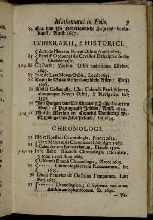 Itinerarii, s: Historici