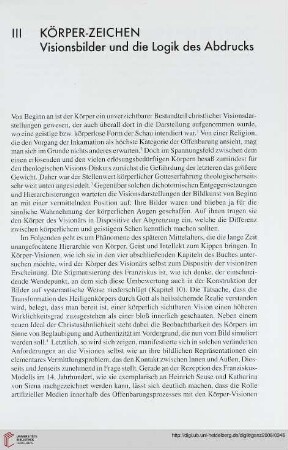 III: Körper-Zeichen. Visionsbilder und die Logik des Abdrucks