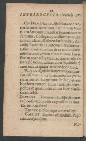 Interlocutio Praetoris IV.