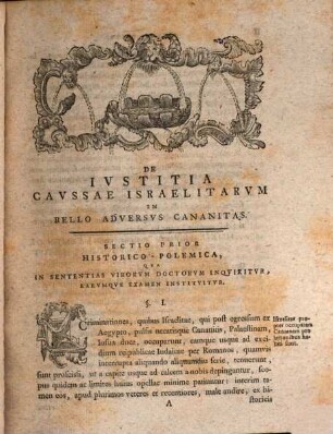 Dissertatio Philologico-Philosophica De Ivstitia Cavssae Israelitarvm In Bello Adversvs Cananitas Svscepto