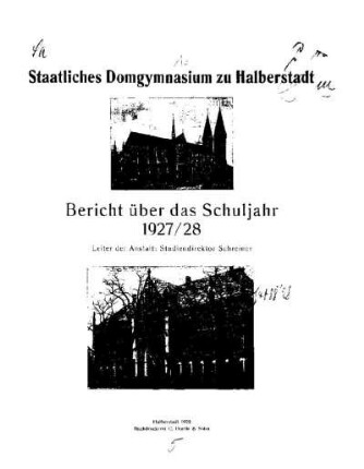 1927/28: Bericht ... - 1927/28