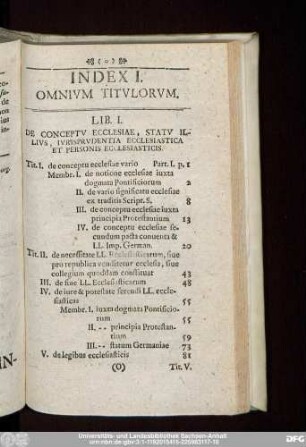 Index I. Omnium Titulorum.