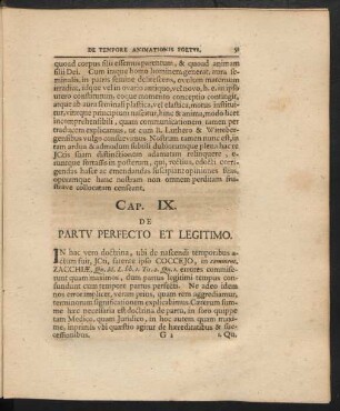 Cap. IX. De Partu Perfecto & Legitimo