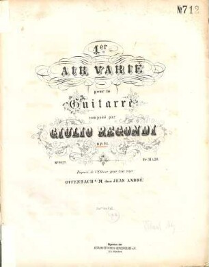 1er air varié pour la guitarre : op. 21