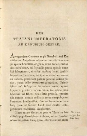 Res Traiani imperatoris ad Danubium gestae : libellus a soc. scient. regia quae Gottingae splendet praemio Donatus