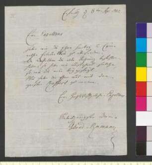 Brief von Ramann, Gebrüder an Goethe, Johann Wolfgang von