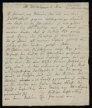 Brief von Rudolf Erich Raspe an Johann Joachim Winckelmann