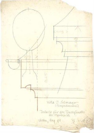 Pfann, Paul; München - Bogenhausen; Villa Jos. Selmayer - Dachfenster der Nordseite (Details)