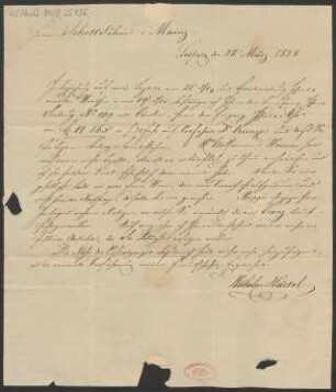 Brief an B. Schott's Söhne : 28.03.1828