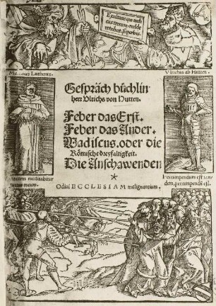 Titelblatt aus dem "Gespräch büchlin" von Ulrich von Hutten