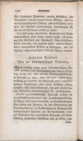 Zehntes Kapitel. Von der verbandmäßigen Regierung.