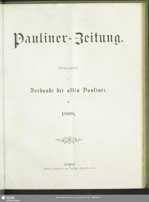 10.1898: Pauliner-Zeitung : Mitteilungen des Verbandes der Alten Pauliner