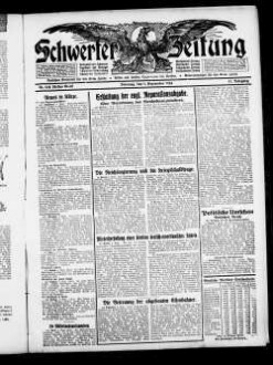 Schwerter Zeitung : Heimatblatt für die Stadt Schwerte und die Ämter Westhofen und Ergste : einzige in Schwerte gedruckte Zeitung