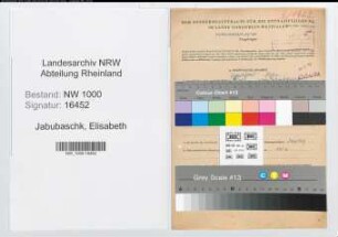 Entnazifizierung Elisabeth Jabubaschk, geb. 15.09.1907 ()