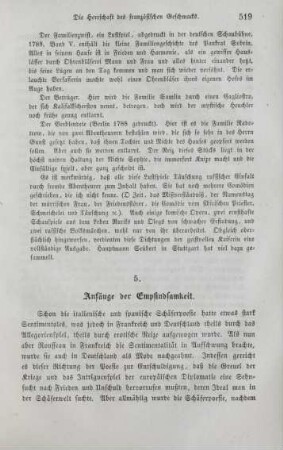 5. Anfänge der Empfindsamkeit