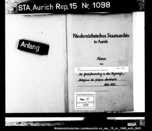 Die Geschäftsverteilung bei der Landdrostei