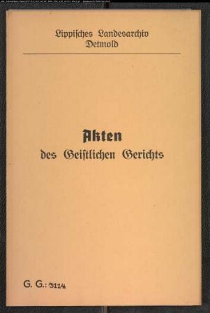 Kaufmann F. C. F. Hildebrand zu Oerlinghausen gegen den Küster Voß in Schötmar, wegen einer Geldforderung