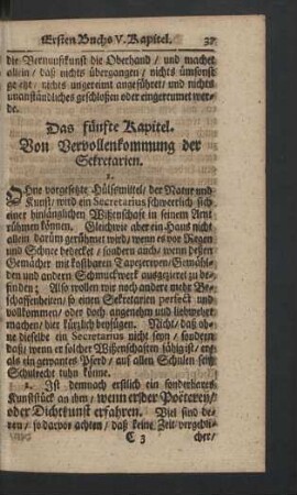 Das fünfte Kapitel. Von Vervollenkommung der Sekretarien.
