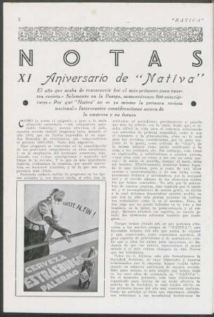 Notas - XI Aniversario de "Nativa"