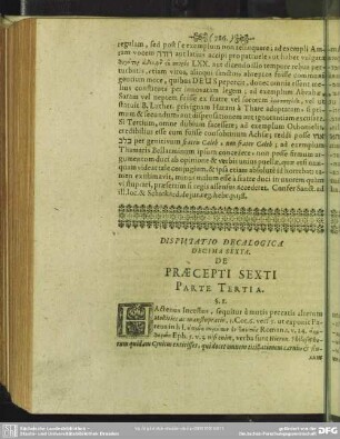 Disputatio Decalogica Decima Sexta, Praecepti Sexti, Parte Tertia