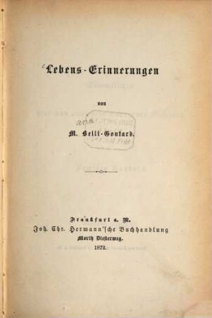 Lebens-Erinnerungen