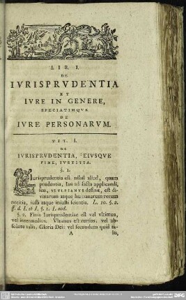 Lib. I. De Iurisprudentia Et Iure In Genere, Speciatimque De Iure Personarum