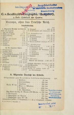 A. Allgemeine Übersicht des Erdteils