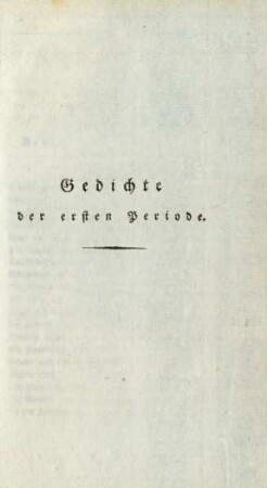 Gedichte der ersten Periode