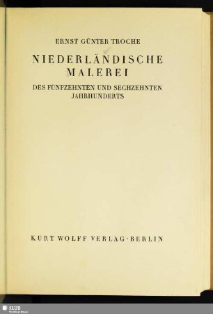 Niederländische Malerei des fünfzehnten und sechzehnten Jahrhunderts
