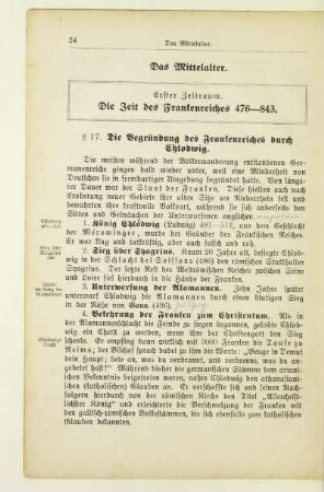 Erster Zeitraum. Die Zeit des Frankenreiches 476 - 843