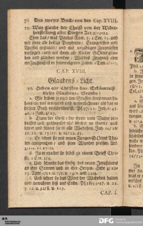 Cap. XVIII. Glaubens-Licht.