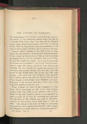 The History of Tasmania.