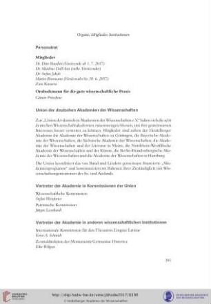Vertreter der Akademie in wissenschaftlichen Institutionen
