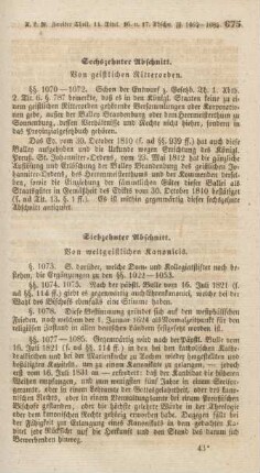 Siebzehnter Abschnitt. Von Kanonicis