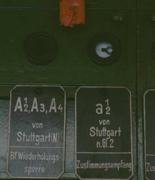 Gäubahn Stuttgart-West Stellwerk Swf Blockapparat Streckenblock Blockfeld weiß