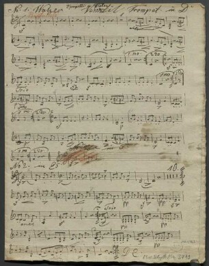 12 Dances, orch, op. 254, HenK 254 - BSB Mus.Schott.Ha 3719 : [without title]