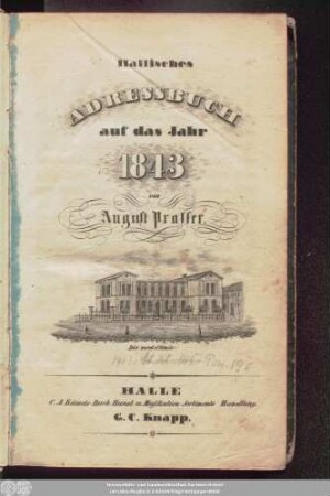 1843: Hallisches Adreßbuch : für ...