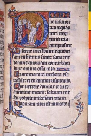 Historisierte Initiale: Präsentation im Tempel