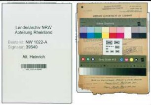Entnazifizierung Heinrich Alt , geb. 23.03.1910 (Reichsbahninspektor)