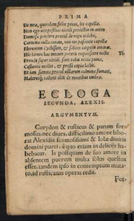 Ecloga Secunda, Alexis.