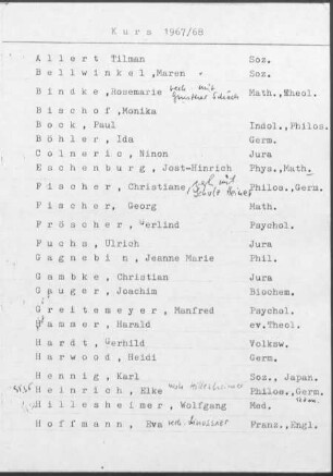 Kurs 1967/68