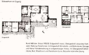 Wohnhaus Madelung, Gerlingen bei Stuttgart: Grundrisse Erdgeschoss und Obergeschoss