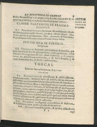 Theca I. Exhibet Sacrae Scripturae Definitionem.