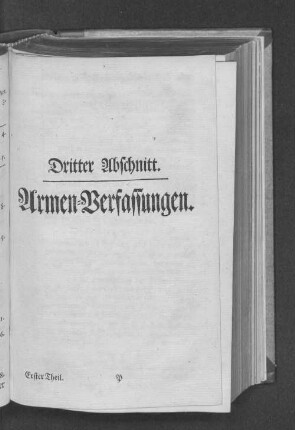 Dritter Abschnitt. Armen=Verfassungen.