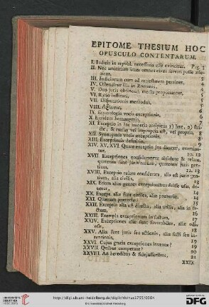 Epitome thesium hoc opusculo contentarum