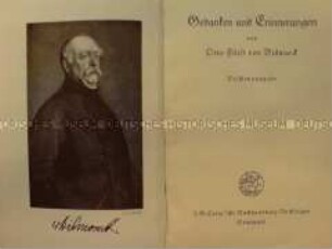 Otto von Bismarck: Autobiographie