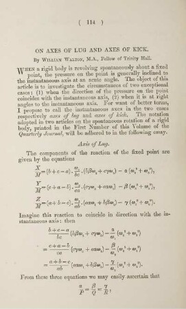 On axes of lug and axes of kick.