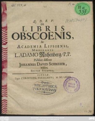 De Libris Obscoenis
