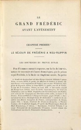 Le Grand Frédéric avant l'avènement
