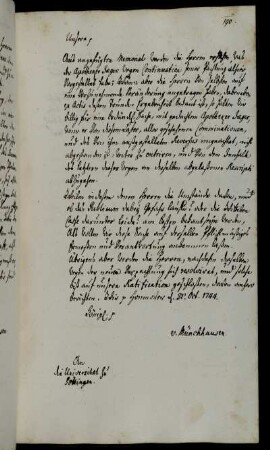 Übersendung des Gesuchs des Universitätsapothekers Jäger wegen der Neuverpachtung der Universitätsapotheke und Delegation der Entscheidung an die Universität. [Anlage fehlt].